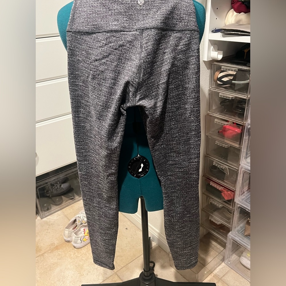 Lululemon Dark Gray Mid Rise Thick Leggings Size 6